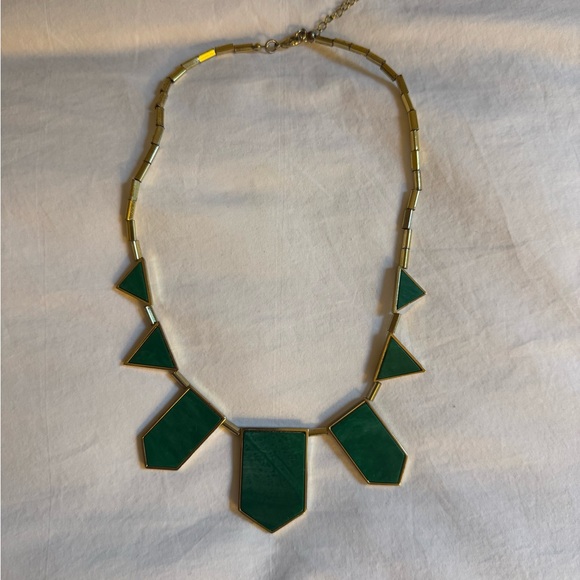 House of Harlow 1960 | Geometric Green and Gold Necklace - Picture 2 of 6